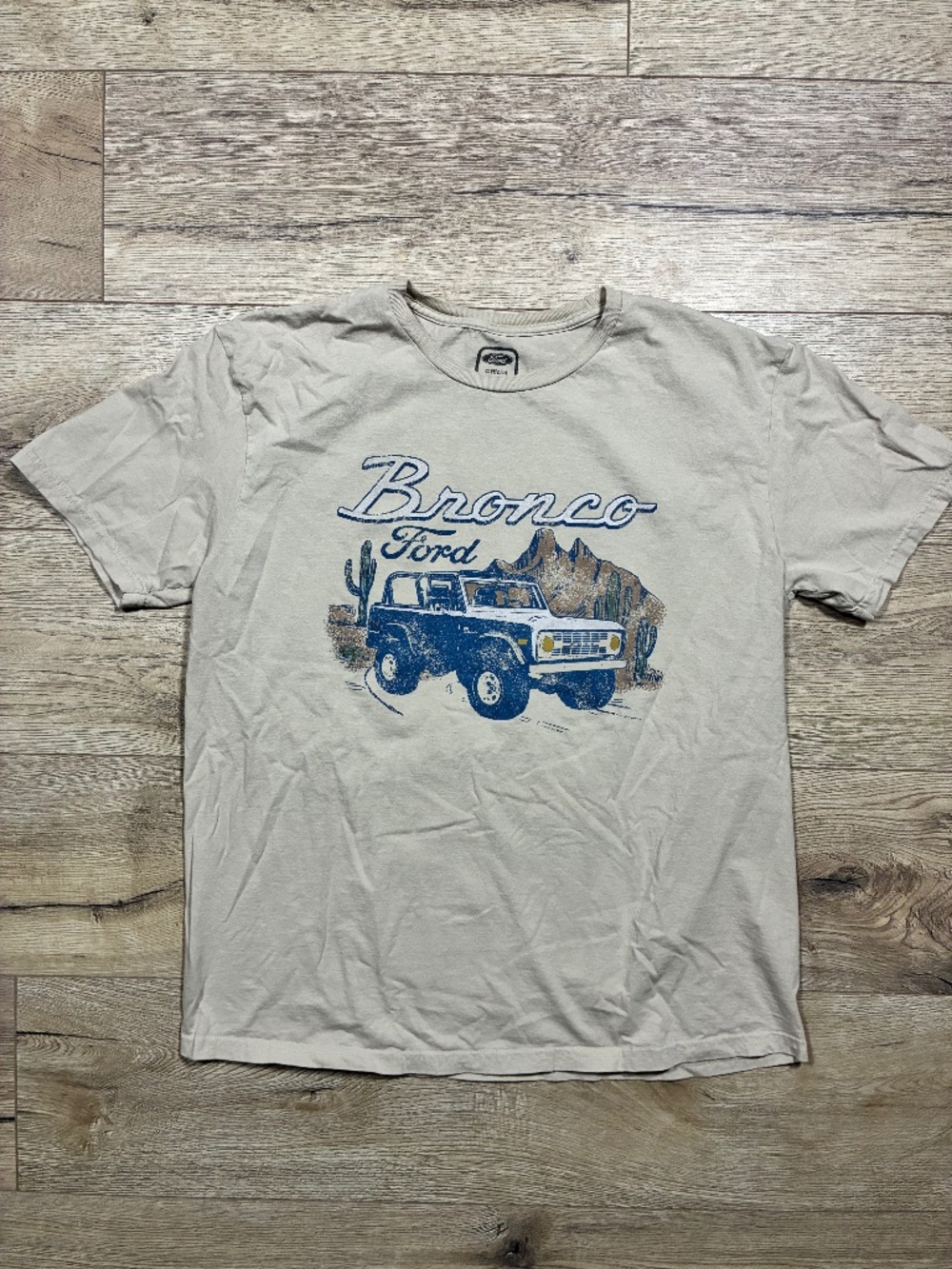 17 Ford Bronco Retro Desert Graphic T-Shirt Large 100% Cotton